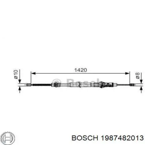 1987482013 Bosch трос ручного тормоза задний правый/левый