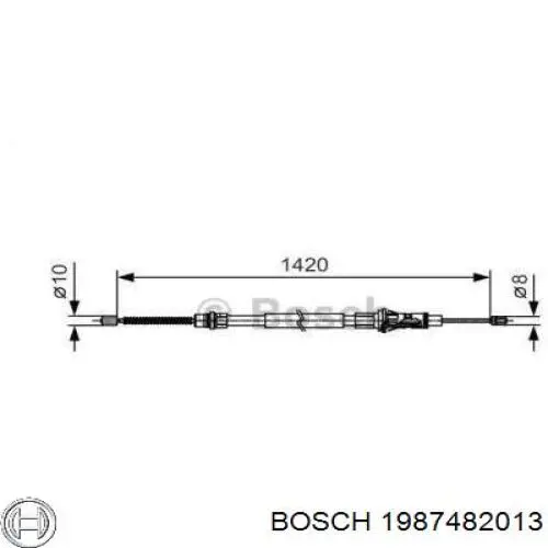 Трос ручного тормоза задний, правый/левый Bosch 1987482013