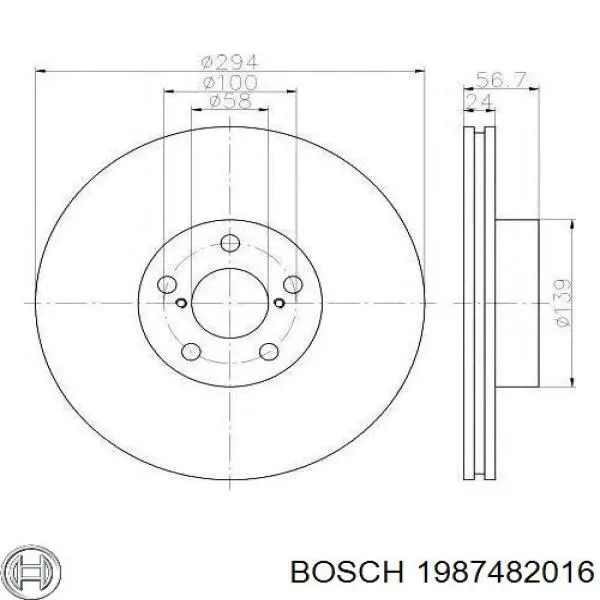 Задний трос ручника 1987482016 Bosch