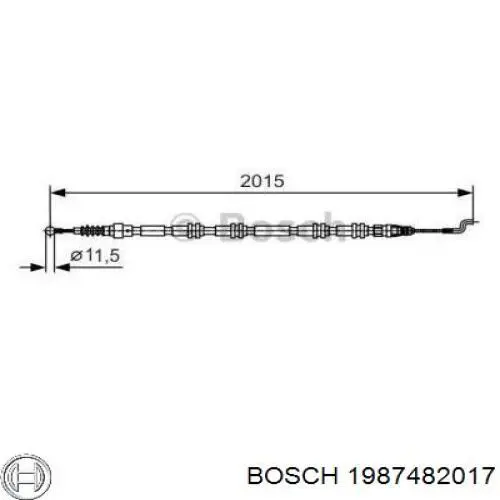 1987482017 Bosch трос ручного тормоза задний правый/левый