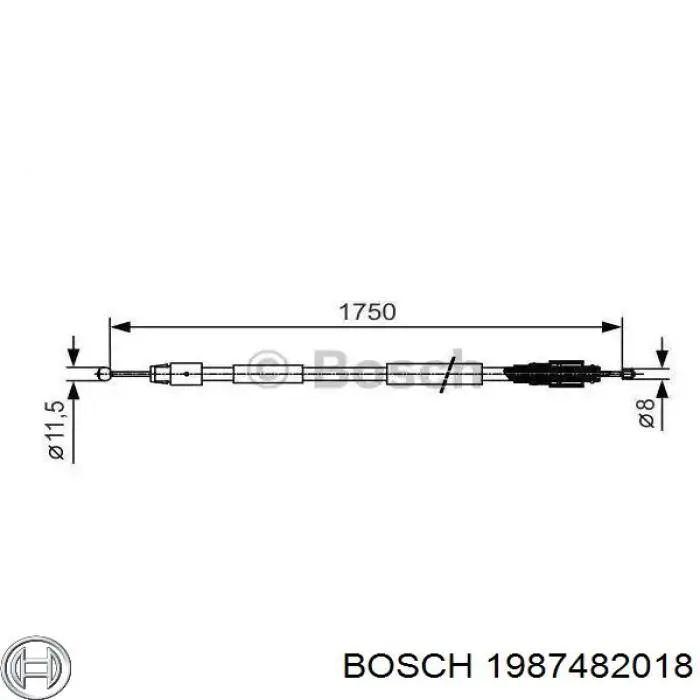 Задний трос ручника 1987482018 Bosch