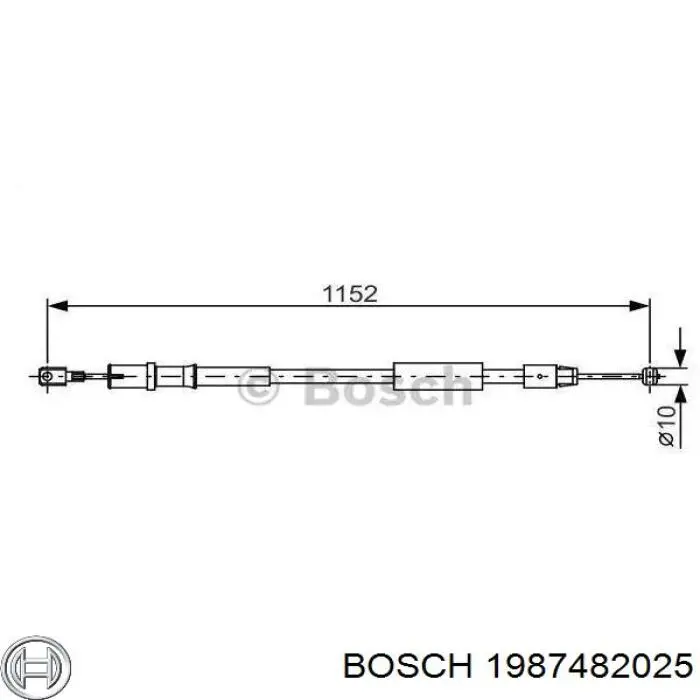 Трос ручного тормоза задний правый Bosch 1987482025