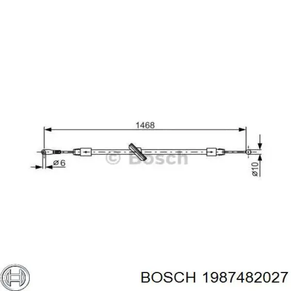 1987482027 Bosch трос ручного тормоза передний