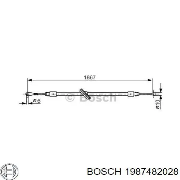 Передний трос ручника 1987482028 Bosch