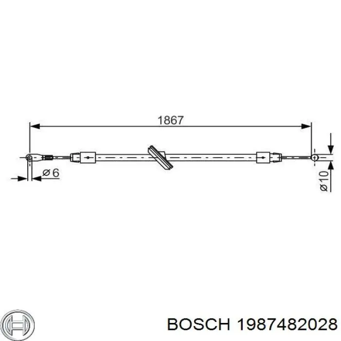 Купить 1987482028 Bosch Передний трос ручника