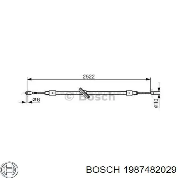 Передний трос ручника 1987482029 Bosch