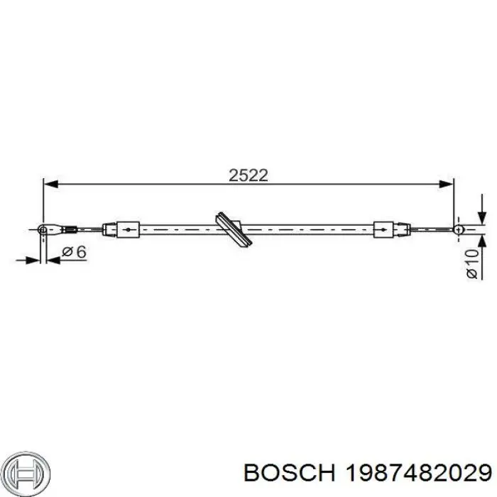 Cable de freno de mano delantero 1987482029 Bosch
