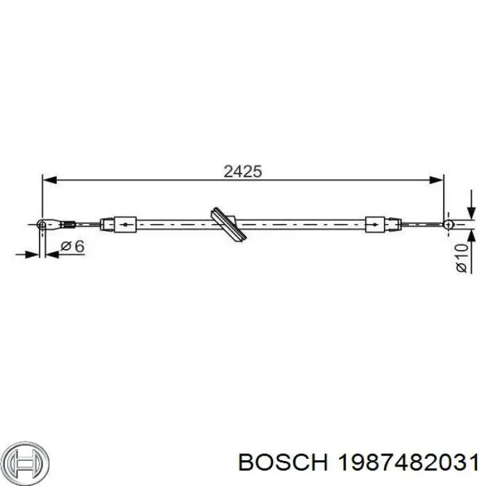 Cable de freno de mano delantero 1987482031 Bosch