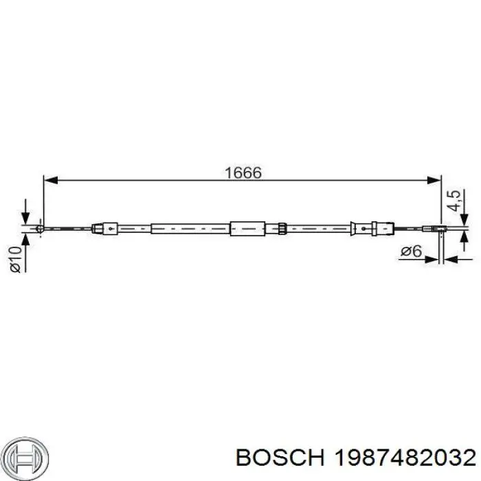 Cable de freno de mano trasero derecho/izquierdo 1987482032 Bosch