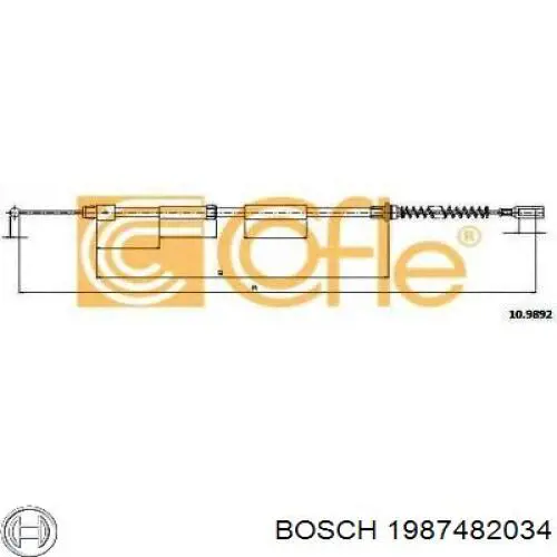 Задний трос ручника Bosch 1987482034 цена, от 16.15 USD