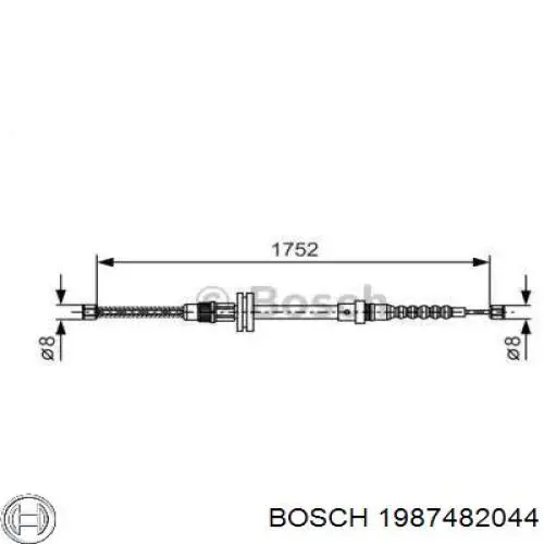 1987482044 Bosch трос ручного тормоза задний правый/левый