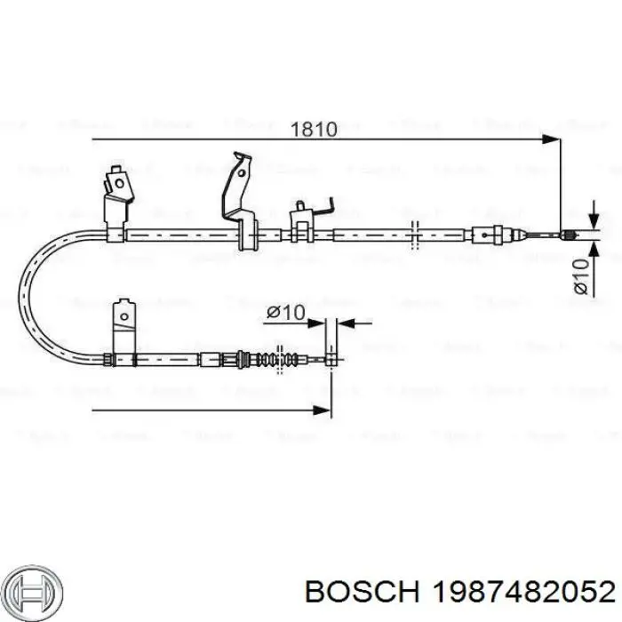 Задний правый трос ручника 1987482052 Bosch