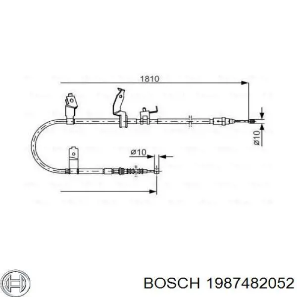 Cable de freno de mano trasero derecho 1987482052 Bosch