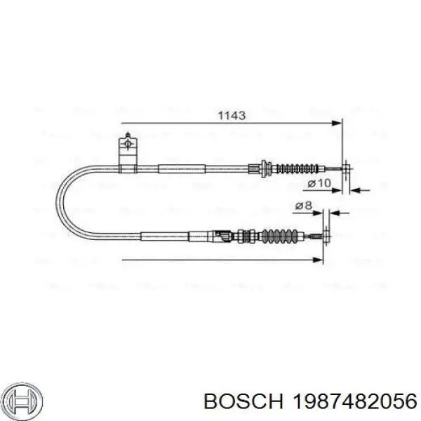 1987482056 Bosch трос ручного тормоза задний левый