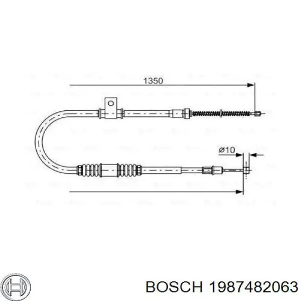 1987482063 Bosch трос ручного тормоза задний правый