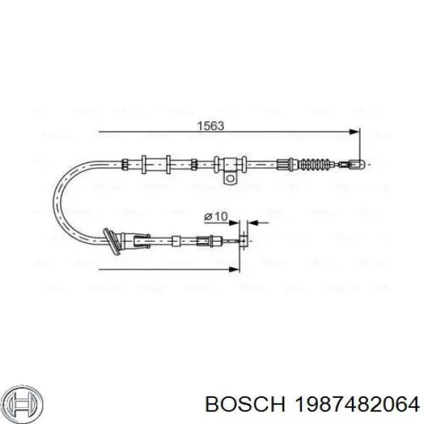 Купить 1987482064 Bosch Трос стояночного тормоза задний левый