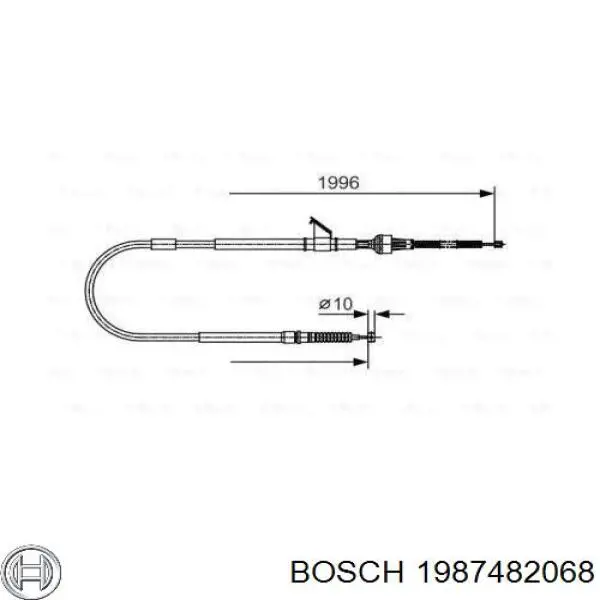 1 987 482 068 Bosch трос ручного тормоза задний левый