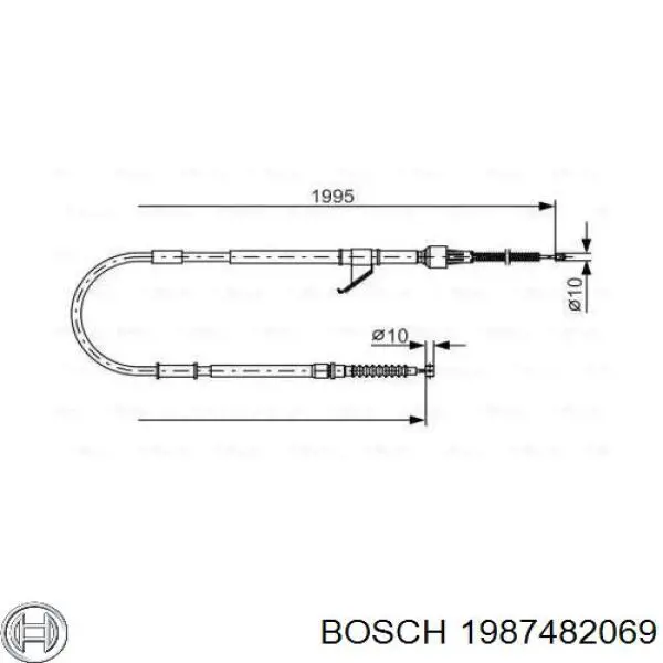 Задний правый трос ручника 1987482069 Bosch