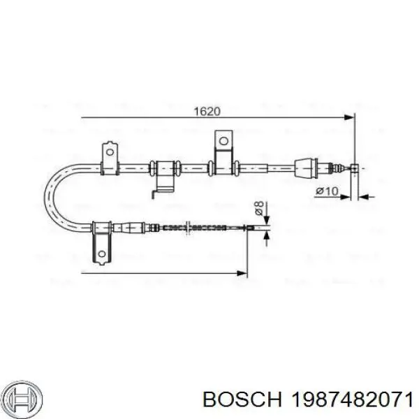 1987482071 Bosch трос ручного тормоза задний правый
