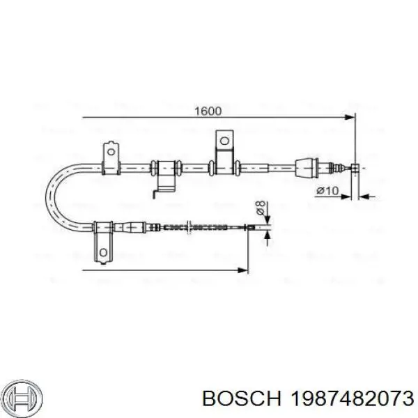 Задний правый трос ручника 1987482073 Bosch