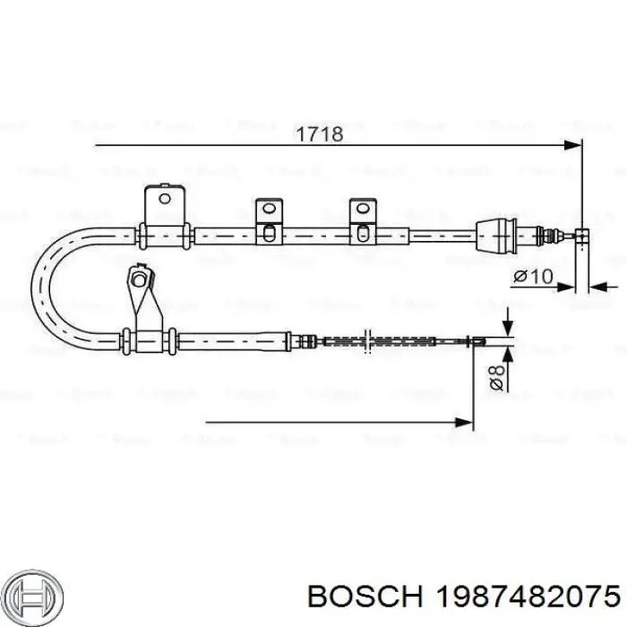 Задний правый трос ручника 1987482075 Bosch