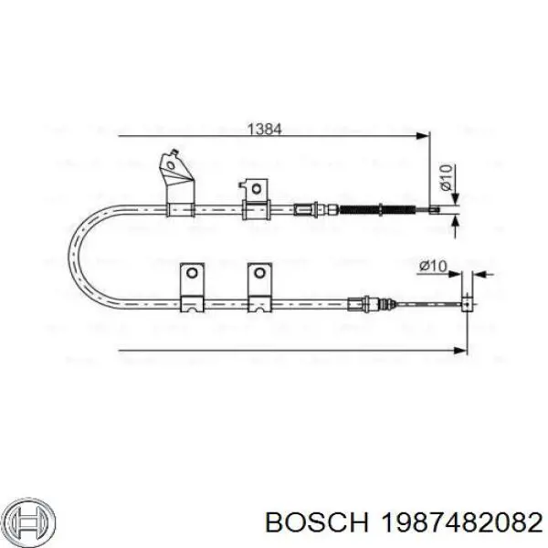 Трос ручного тормоза задний Bosch 1987482082 цена, от 20.06 USD