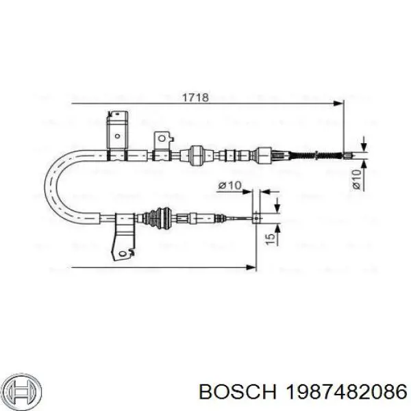 Задний правый трос ручника 1987482086 Bosch