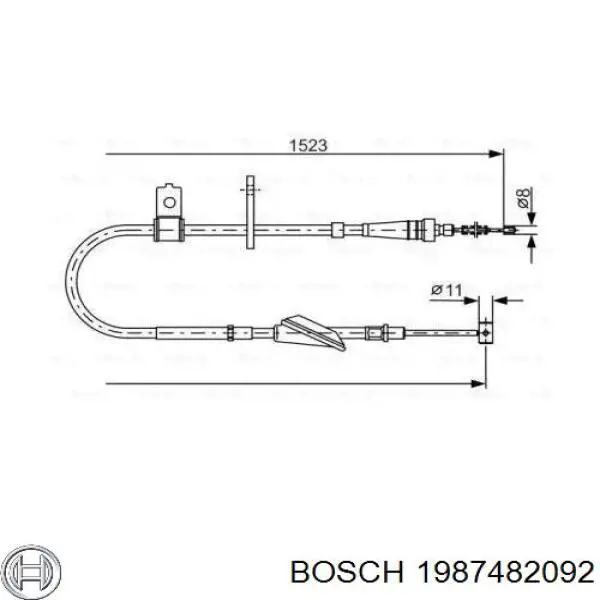 Задний правый трос ручника 1987482092 Bosch