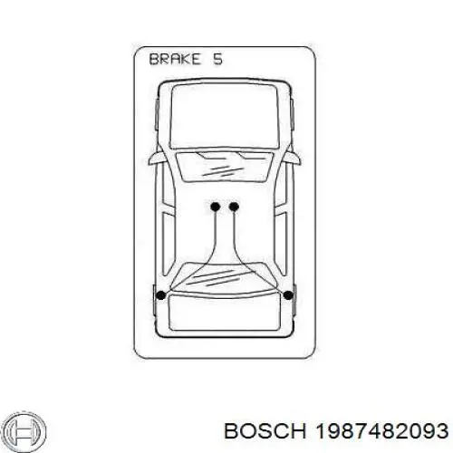 Купить 1987482093 Bosch Трос стояночного тормоза задний левый