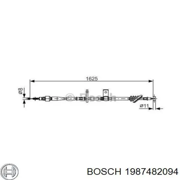 1987482094 Bosch трос ручного тормоза задний правый