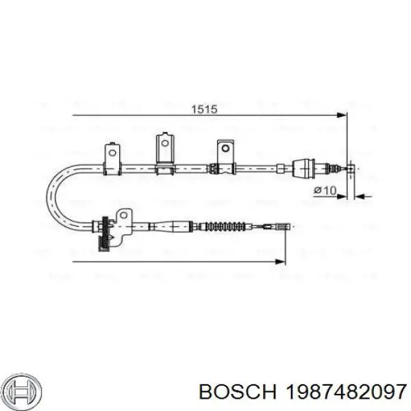 1987482097 Bosch трос ручного тормоза задний правый
