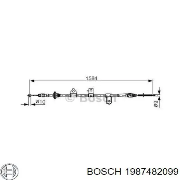 Cable de freno de mano trasero izquierdo 1987482099 Bosch