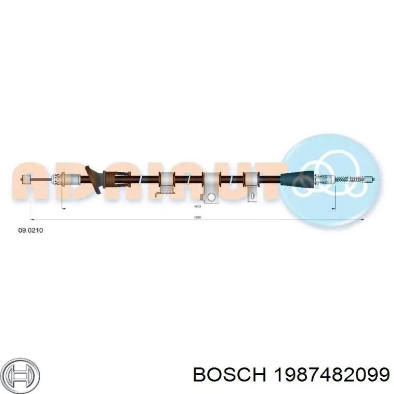 Купить 1987482099 Bosch Трос стояночного тормоза задний левый