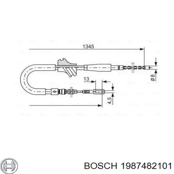 Трос ручника 1987482101 Bosch