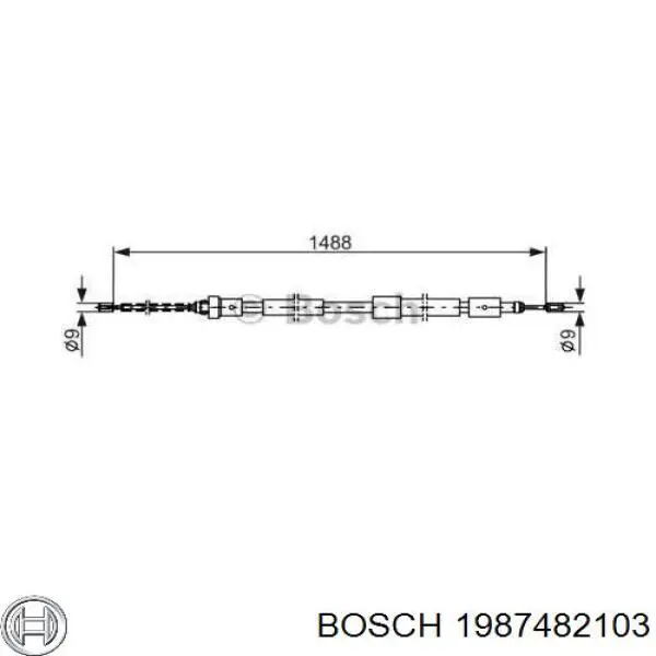 Задний правый трос ручника 1987482103 Bosch