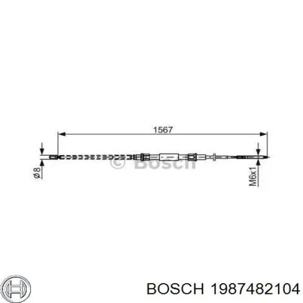 1987482104 Bosch трос ручного тормоза задний правый/левый