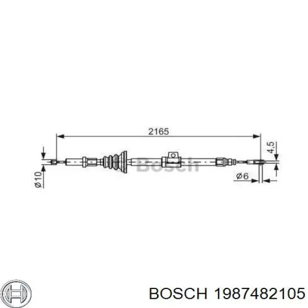 Передний трос ручника 1987482105 Bosch