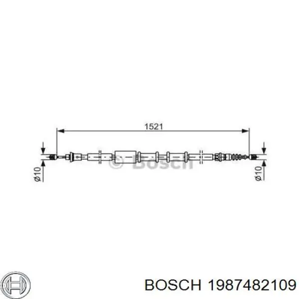1987482109 Bosch Трос ручного тормоза задний правый/левый
