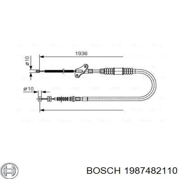 Задний правый трос ручника 1987482110 Bosch