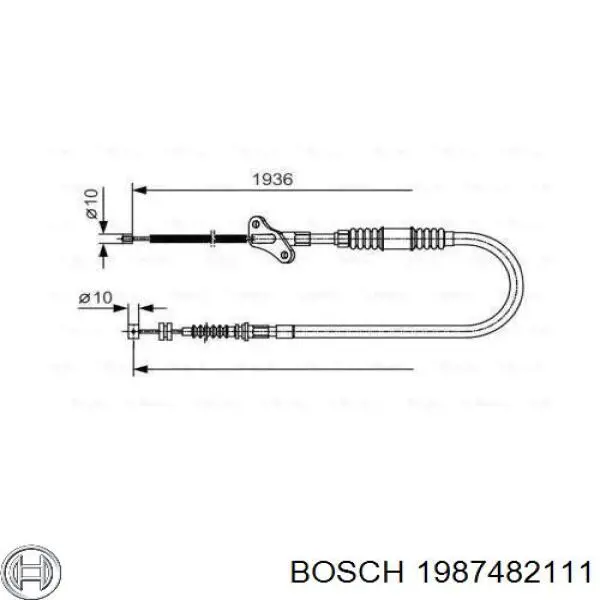 Купить 1987482111 Bosch Трос стояночного тормоза задний левый