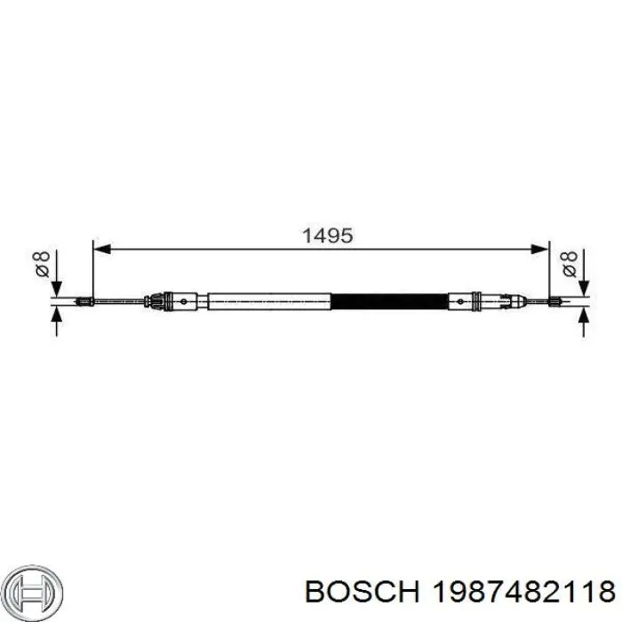 1987482118 Bosch трос ручного тормоза задний правый/левый
