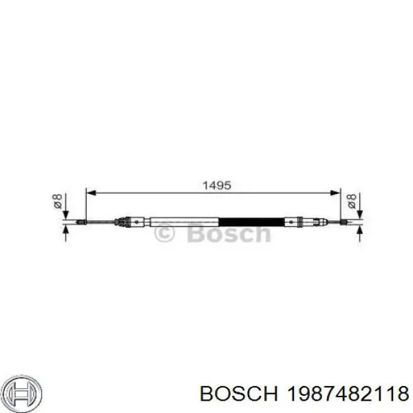 Задний трос ручника Bosch 1987482118 цена, от 16.93 USD