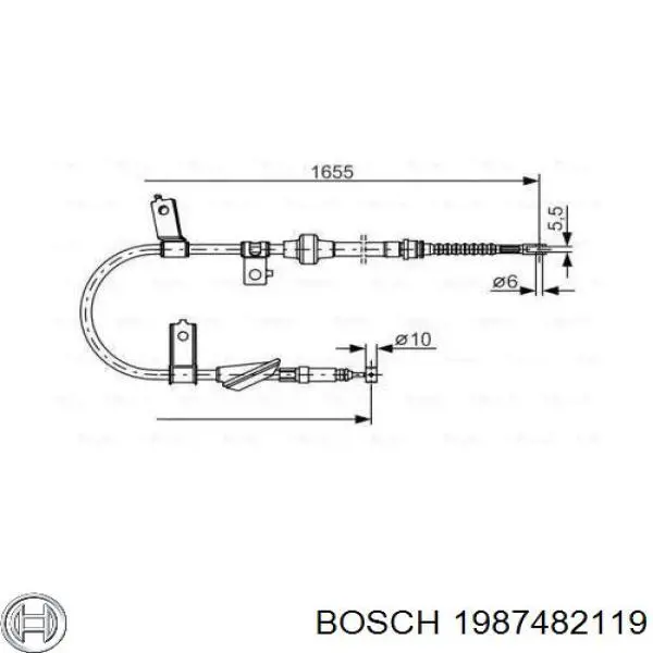 Задний правый трос ручника 1987482119 Bosch