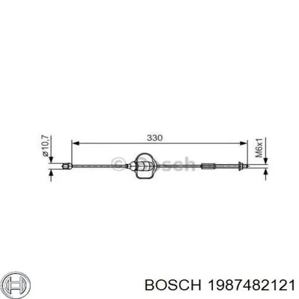 1987482121 Bosch трос ручного тормоза передний