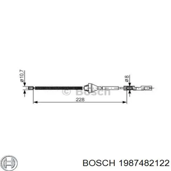 Задний трос ручника 1987482122 Bosch