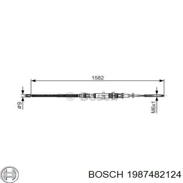 1987482124 Bosch трос ручного тормоза задний правый/левый
