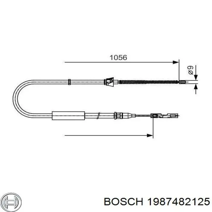 Купить 1987482125 Bosch Трос стояночного тормоза задний левый