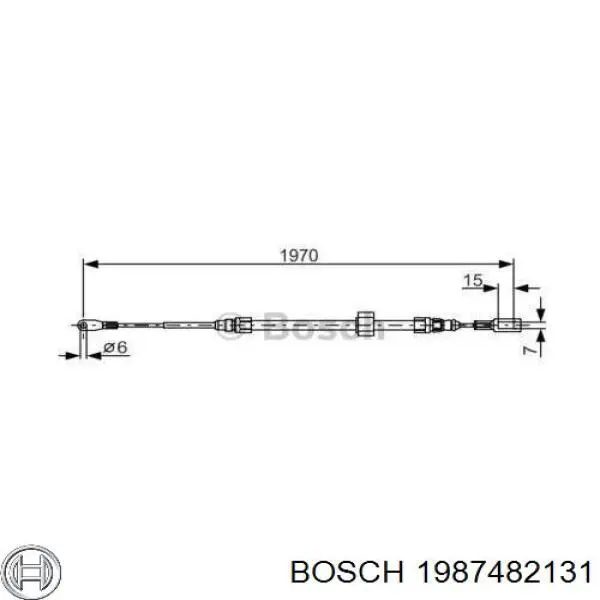 1987482131 Bosch трос ручного тормоза передний