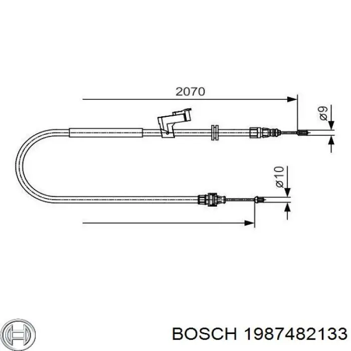 Трос ручного тормоза задний Bosch 1987482133 цена, от 17.93 USD