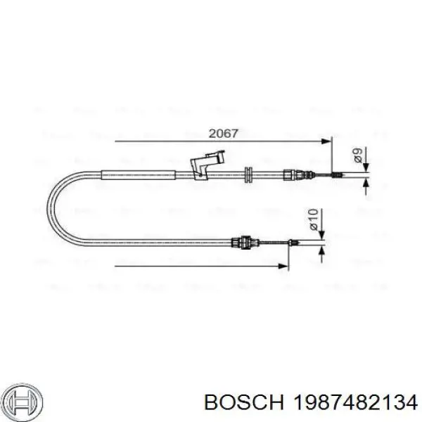 Задний правый трос ручника 1987482134 Bosch